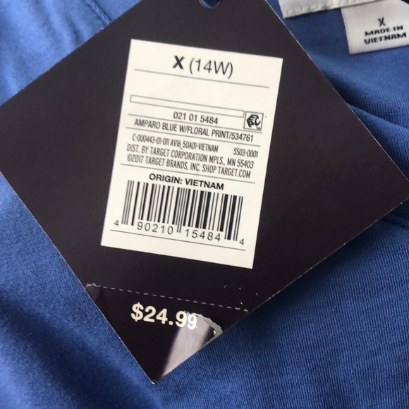 NWT Ava & Viv X Blue Floral Top - Picture 4 of 4